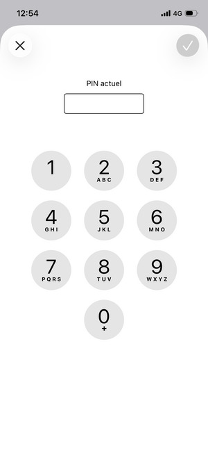 Saisissez votre PIN actuel et sélectionnez OK
