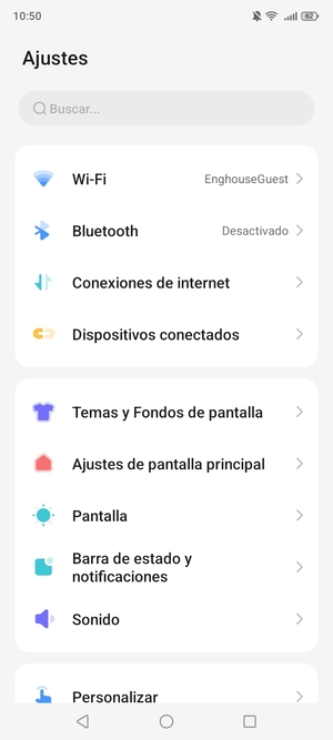 Seleccione Conexiones de internet
