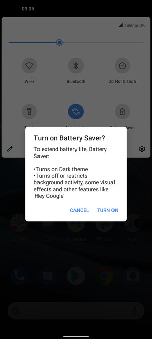 Select TURN ON