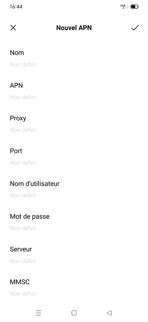 Saisissez les informations Internet