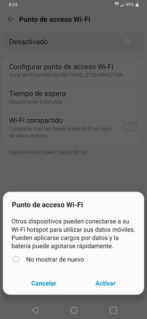 Seleccione Activar