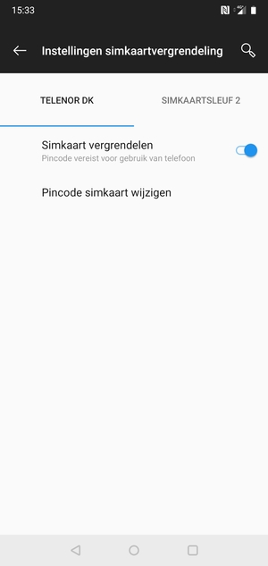 Selecteer Public en Pincode simkaart wijzigen