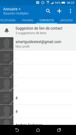 Sélectionnez le bouton du Menu