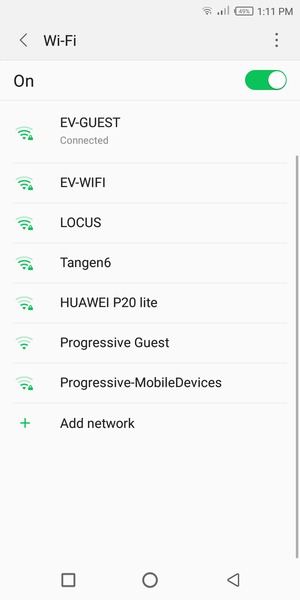 You are now connected to the Wi-Fi network