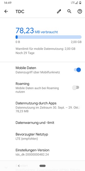Wählen Sie Bevorzugter Netztyp