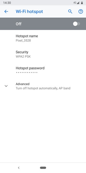 Select Hotspot password