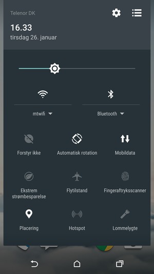 Slå Wi-Fi og Bluetooth fra