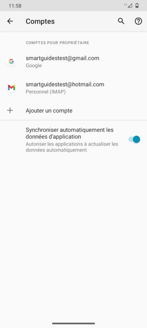 Sélectionnez votre compte Google