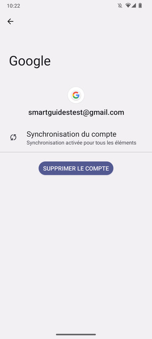 Sélectionnez Synchronisation du compte