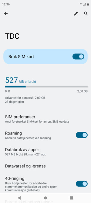 Slå Roaming på eller av