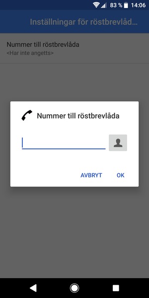 Ange Nummer till röstbrevlåda och välj OK