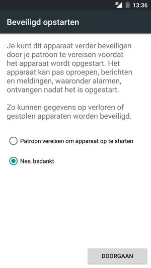 Selecteer DOORGAAN