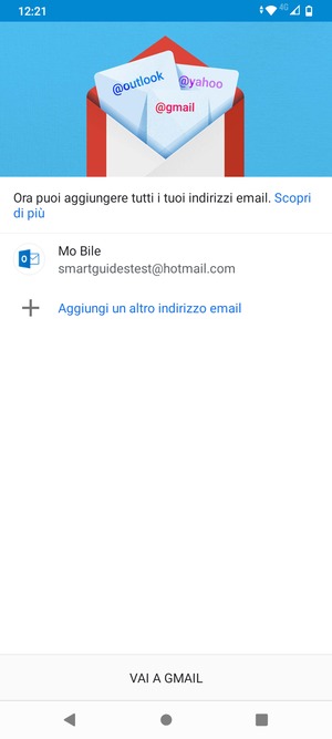 Seleziona VAI A GMAIL