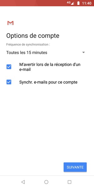 Sélectionnez SUIVANTE
