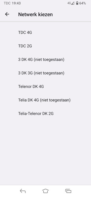 Selecteer een netwerkoperator uit de lijst