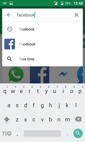 Voer de app-naam in en selecteer Zoeken