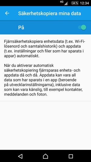 Tryck på Tillbaka-knappen