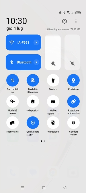 Disattiva Wi-Fi e Bluetooth