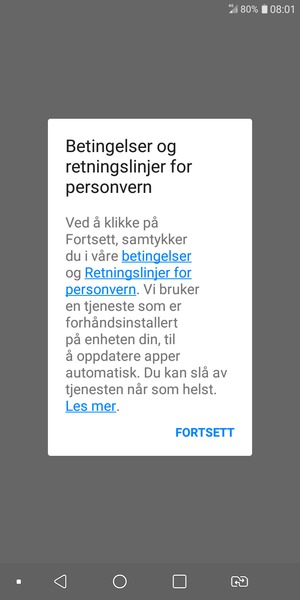 Velg FORTSETT