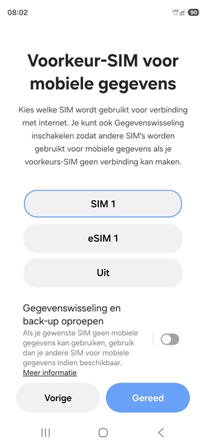 Selecteer uw voorkeursoptie en selecteer Gereed