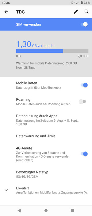 Wählen Sie Bevorzugter Netzwerktyp