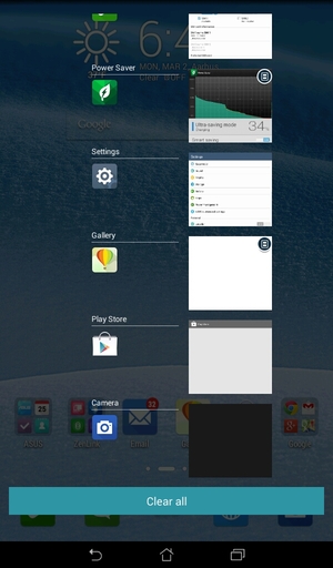Select Clear all to close all running apps
