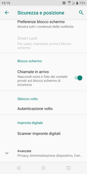 Scorri e seleziona Avanzate