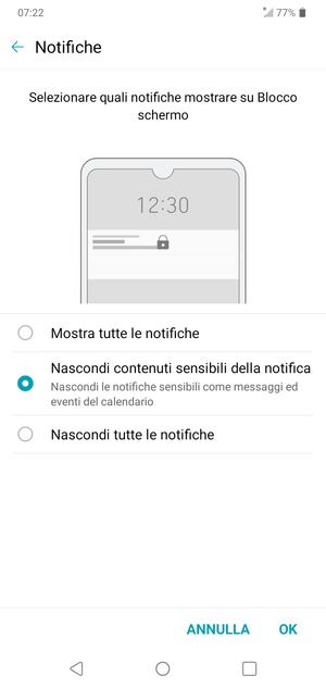 Seleziona la tua opzione preferita e poi OK