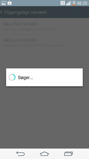 Afvent at søgningen er afsluttet