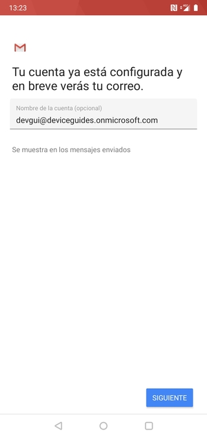Déle a su cuenta un nombre y seleccione SIGUIENTE