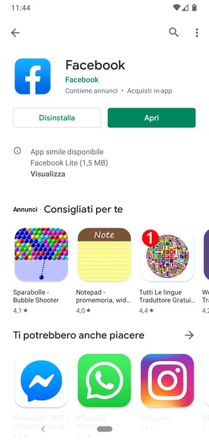 Seleziona Apri