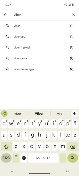Indtast navnet på appen og vælg Søg