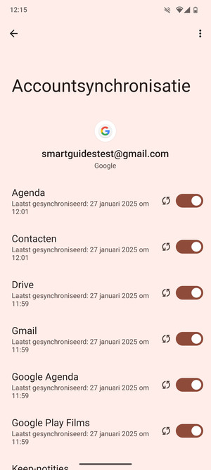 Selecteer de Menu-knop