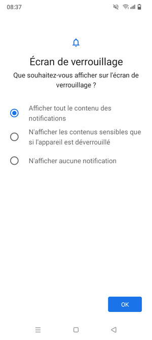 Sélectionnez votre option préférée et sélectionnez OK