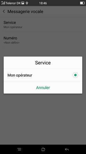 Sélectionnez Mon opérateur