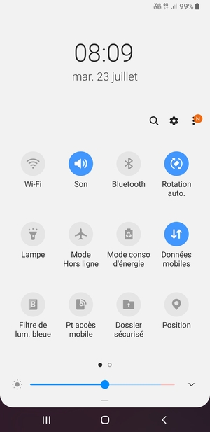 Sélectionnez Mode conso d'énergie