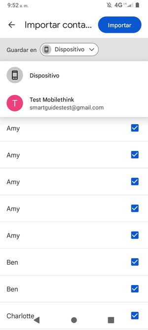 Seleccione su cuenta Google