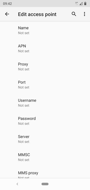 Enter MMS information