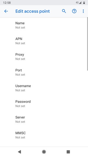 Enter Internet information
