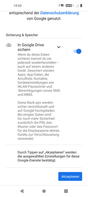 Wählen Sie Akzeptieren