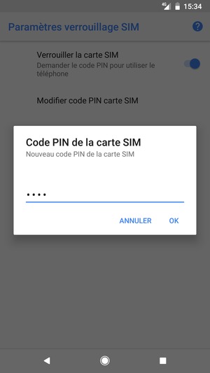 Saisissez votre Nouveau code PIN de la carte SIM et sélectionnez OK