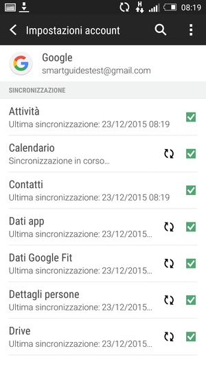 Le tue informazioni verranno sincronizzate