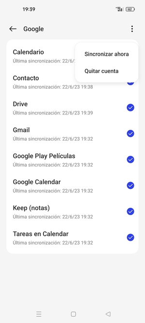 Seleccione Sincronizar ahora