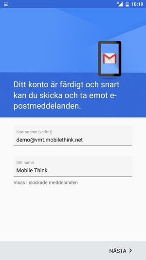 Ge ditt konto ett namn och ange ditt namn. Välj NÄSTA