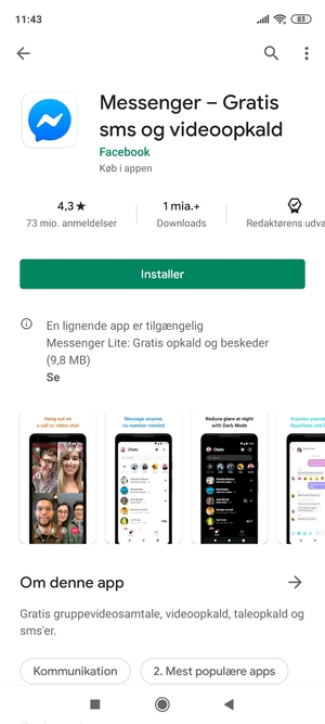 Vælg Installer