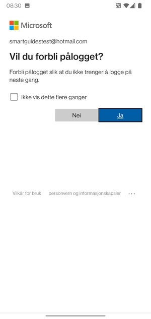 Velg ønsket alternativ