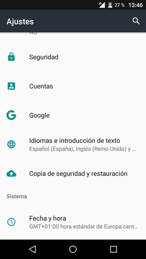 Desplácese y seleccione Cuentas