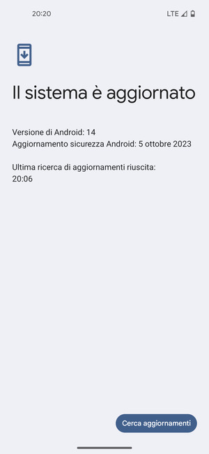 Se il tuo telefono è aggiornato, vedrai la seguente schermata