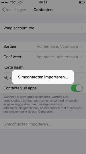 Uw contactpersonen worden opgeslagen naar uw telefoon