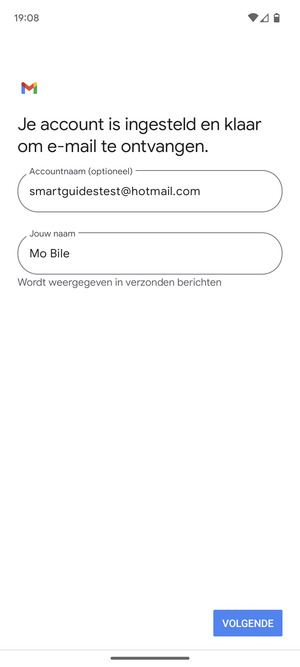 Geef uw account een naam en voer uw naam in. Selecteer VOLGENDE